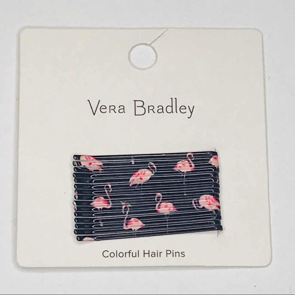 Vera Bradly Hair Pins Flamingo Fiesta Bobby Pins Navy Pink